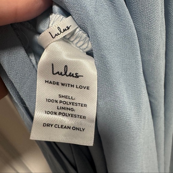 Lulus Heavenly Hues NWT size Small Light Blue Maxi Dress Chiffon Gown | Flawed - Picture 8 of 14